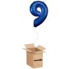 HeliumKing Balónový box - Narodeninové číslo 9 modré 86 cm