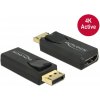 Delock adaptér Displayport 1.2 samec > HDMI samice 4K aktivní černý