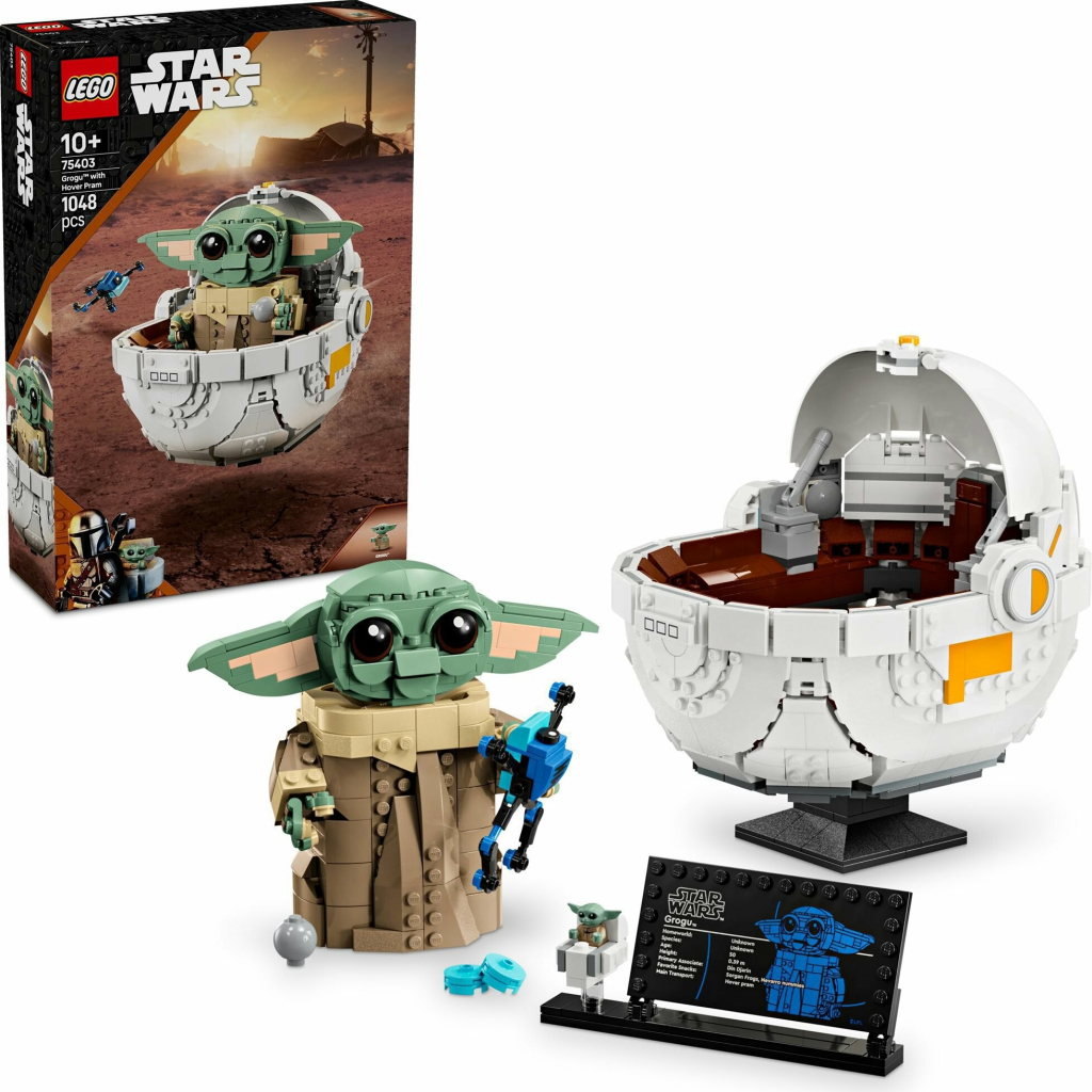 Rozkošný LEGO® Star Wars™ Grogu vo vznášajúcom sa kočíku – skvelý doplnok do zbierky fanúšikov Galaxie ďaleko, ďaleko preč!