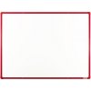Biela magnetická popisovacia tabuľa s keramickým povrchom boardOK, 1200 x 900 mm, červený rám