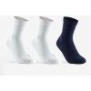 DECATHLON Detské športové ponožky RS 160 vysoké 3 páry tmavomodro-biele 31-34
