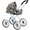 LEAN Toys 17741 Skladací kočík pre bábiky s veľkými kolesami, sivý s hviezdičkami