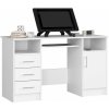 Ak furniture Volně stojící psací stůl Ana 124 cm bílý