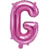 PartyDeco Fóliový balón Mini - Písmeno G 35 cm ružový