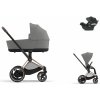 Cybex Platinum CYBEX e-Priam Travel Set + Aton B2 i-Size mirage grey 2023 rose gold