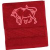 Froté osuška Bellatex s vyšitým znamením zverokruhu, bordová, 70x140 cm