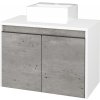 Dreja Skrinka pod umývadlo VISIT SZD2 70 (umývadlo Gladi) - N01 Biela lesk / Úchytka T33 - čierna mat / D01 Betón
