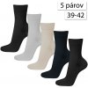 Happy Feet 0093 Pánske ponožky 39-42, 2x čierna, modrá, piesková, šedá, 5ks