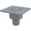 Alca Alcadrain APV4 - Podlahová vpusť 150×150/50 mm priama, mriežka sivá, vodný zápachový uzáver