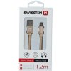Swissten Datový Kabel Textile Usb / Micro Usb 1,2 M Zlatý 71522204