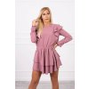 Dámske šaty s vertikálnymi volánmi 16095 tmavo ružové - Kesi one size