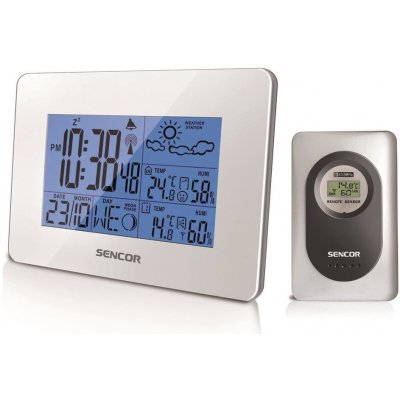 Sencor Sencor - Meteostanica s LCD displejom a budíkom 3xAA biela FT0117 + záruka 3 roky zadarmo