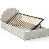 Čalúnená detská posteľ s úložným priestorom 90x200 s roštom, Šedá Velvet Kids Line 3 Mušle