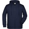 James & Nicholson Mikina s kapucí JN 8026 na zip, pánská COT02802600315-navy Navy 5XL