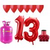 HeliumKing Hélium párty set na 13. narodeniny s červenými balónmi