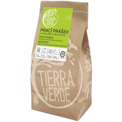 Prací prášok z mydlových orechov na bielu bielizeň a látkové plienky (papierové vrecko) Tierra Verde 850g