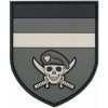 Gumová nášivka 101 Inc vlajka German Commando Skull - sivá