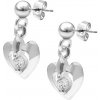 Šperky eshop - Strieborné náušnice 925 - vypuklé srdiečko so zirkónom Z14.2
