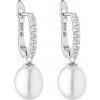 Gaura Pearls Stříbrné náušnice s bílou řiční perlou Clorinda, stříbro 925/1000 SK21368EL/W Bílá