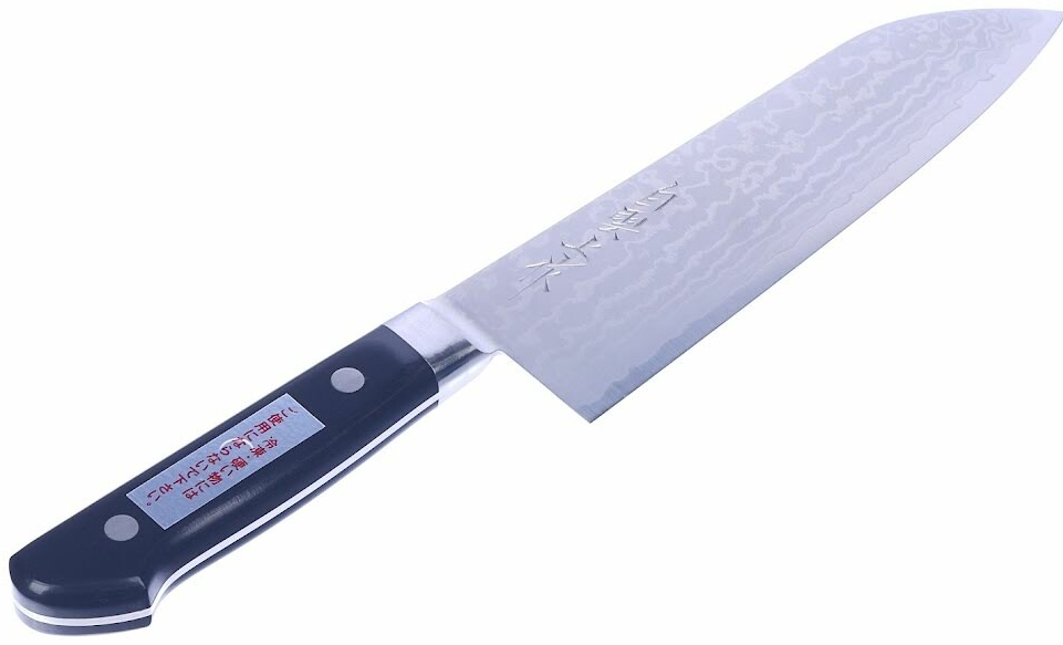MIKI HAMONO SEISAKUSHO Japonský kuchynský nôž Santoku s damaškovým vzorom VG10 17 cm UF001