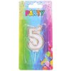 Wiky Párty sviečka 5 - zlatá WKW818467