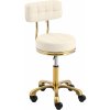 physa Rolovacia stolička s operadlom - 48 - 61 cm - 150 kg - béžová/zlatá PHYSA GELA BEIGE