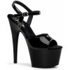 Pleaser Adore-709 - Dámske sandálky Čierne Lakované 43