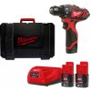 Vŕtačka bez príklepu AKU - kompaktná Milwaukee M12™ M12BDD-202C /4933441915/