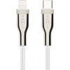 Fixed FIXDB-CL2-WH opletený nabíjací a dátový, PD 60W USB-C/Lightning - MFi na iPhone/iPad/iPod/AirPods, 2m, bílý