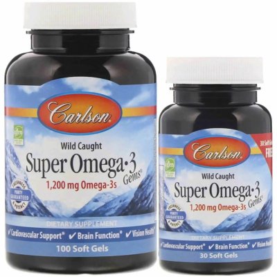 Carlson labs wild caught super omega-3 drahokamas 100 + 30 vrecúšok