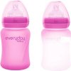 Everyday Baby Sklenená fľaša s termo senzorom 150ml, Pink