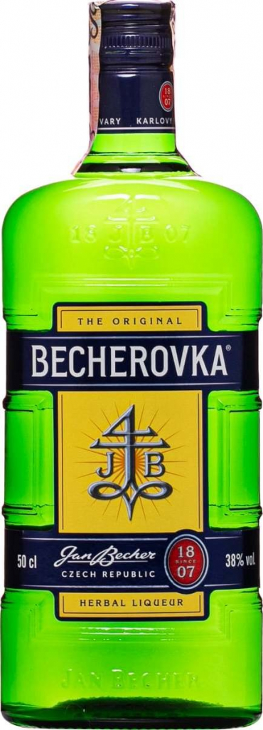 Jan Becher Becherovka 38% 0,5 l (čistá fľaša)