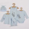 KOALA 4-dielna dojčenská súprava Angel modrá 62 100% bavlna 62 (3-6m)