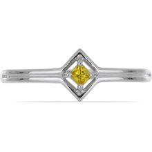 Galéria Šperkov Strieborný Prsteň s Žltým Diamantom Y50980