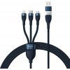 Baseus CASS030103 Flash Series 2 3v1 USB USB-C + Micro USB + Lightning 100W, 1,2m, modrý