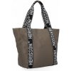 Barebag Veľká dámska nylonová shopper kabelka cez rameno vojenská zelená