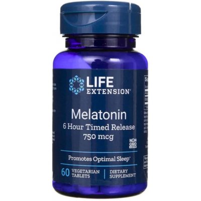 Life Extension Melatonín 6 hodín s časovým uvoľňovaním 750 mcg 60 tabliet