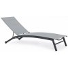 Záhradné ležadlo s kolieskami sivá, 195 x 90 x 63 cm
