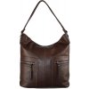 TESSA dámska koženková kabelka Tmavohnedá