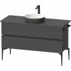 Duravit Sivida skrinka 124.5x47.5x54.8 cm závesná kúpeľňová skrinka pod umývadlo čierna-grafitová SV46600BD490000