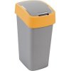 Kôš Curver® FLIP BIN 10L, šedostrieborný/žltý, na odpadky