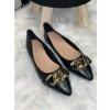 Made in Italia Balerínky čierne Luccia so zlatým doplnkom