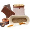ARÔME HOME Dárkový kuchyňský set - ošatka, chňapka,zástěra, svíčka a vonné tyčinky Skořice