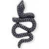 Ewena Prívesok čierny Had z chirurgickej ocele + Darčekové balenie
