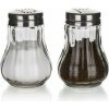 Solnička a korenička, stolná sada, sklo a nerez, 2 ks, 7 cm, Mono