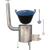 Perfect Home kotol na guláš a zabíjačku smalt 70 L (1,2 mm), STRONG EXCLUSIVE kotlina 53 cm nerez 1,5 mm, Perfect Home pokrievka 57 cm SMALT, vareška 50 cm SMREK, naberačka INOX