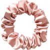MURU Úzka Saténová Scrunchie gumička - Broskyňová Lesklá