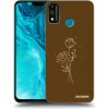 Picasee silikónový prehľadný obal pre Honor 9X Lite - Brown flowers