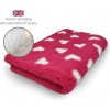 DRYBED Premium Vet Bed Valentín fuchsia s bielymi srdiečkami 150 x 100 cm