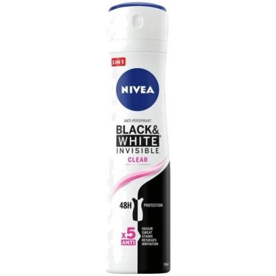 Nivea Invisible for Black & White Clear, antiperspirant sprej 150ml, Ivnisible Clear